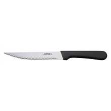 Winco K-60P 5" Stainless Steel Steak Knife with Curved Poly Handle and Pointed Tip - 12/Pack