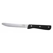 Winco K-80P 5" Jumbo Stainless Steel Steak Knife with Riveted Handle and Round Tip - 12/Pack