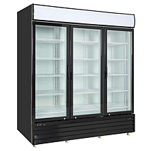 kool-it kgm-75 78" glass door merchandiser refrigerator,  73 cu ft