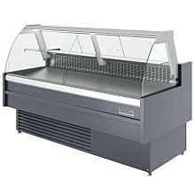 SDC72 72" Refrigerated Curved Glass Meat Deli Case with Rear Storage