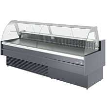 Coldline SDC98 98" Refrigerated Curved Glass Meat Deli Case with Rear Storage