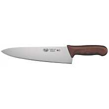 Winco KWP-100N Stal 10" Chef's Knife with Brown Handle