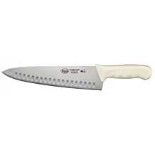 Winco KWP-101 Stal 10" Hollow Ground Chef's Knife with White Handle