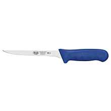 Winco KWP-61U Stal 6" Straight Boning Knife with Blue Handle