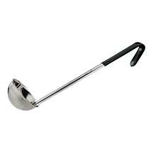 Winco LDCN-4K 4 oz Prime One-Piece Stainless Steel Ladle with Black Handle