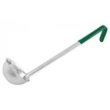 Winco LDCN-6 6 oz.Prime One-Piece Stainless Steel Ladle with Green Handle