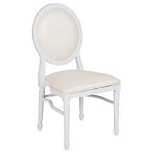 Flash Furniture HERCULES Series 900 lb. Capacity King Louis Chair with White Vinyl Back and Seat and White Frame