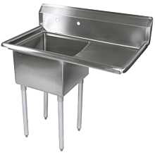 L&J LJ1821-1R 39" 1 Compartment Sink with 18" x 21" Bowl & Right Drainboard