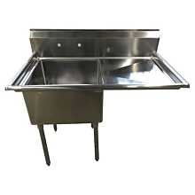 L&J LJ2424-1R 51" 1 Compartment Sink with 24" x 24" Bowl & Right Drainboard