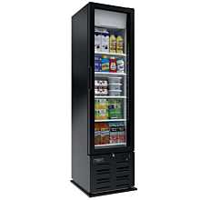 Kool-It LX-10RB 20" Signature Black Glass Door Merchandiser Refrigerator - 8 Cu. Ft.
