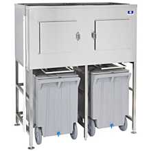 Manitowoc LBCS1360 60" 772 lbs. Large Bin Cart System with 2 Polyethylene Ice Carts (207 lbs. capacity) - 26 Cu. Ft.