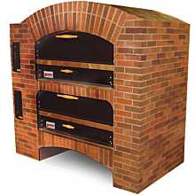 Marsal MB-60-STACKED-NG 80" Natural Gas Brick Lined Double Deck Pizza Oven - 260,000 BTU