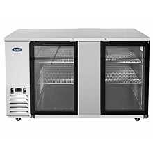 Atosa SBB69GGRAUS1 68" Back Bar Cabinet Cooler,Two section,Two Glass Doors, 115V