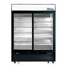 Atosa MCF8727GR 54" Two Sliding Glass Door Black Steel Exterior Refrigerator Merchandiser - 45 Cu. Ft.