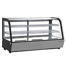 Marchia MDC261 48” Refrigerated Display Case, Black Color, Curved Glass with Ventilated Fan