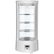 Marchia MDCR78-W Refrigerated White Countertop Rotating Cake Display Case with LED