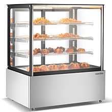 Marchia MH48-ST 48" High Straight Glass Heated Display Warming Case, Stainless Steel