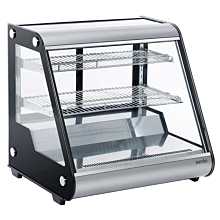 Marchia MHC121 27" Heated Stainless Steel Countertop Display Case with Front Slanted Glass