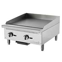 Migali C-G24T 24" Gas Countertop Griddle with Thermostatic Controls - 25,000 BTU