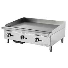 Migali C-G36T 36" Gas Countertop Griddle with Thermostatic Controls - 75,000 BTU