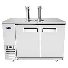 Atosa MKC58GR 57" Draft Beer Cooler with Side-mounted Self-contained Refrigeration, 2 dual faucet tower, 2 locking solid door