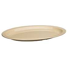 Winco MMPO-1510 Tan Melamine Narrow Rim Oval Platter