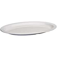 Winco MMPO-1510W White Narrow Rim Melamine Oval Platter