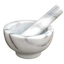 Winco MPS-42W 4-1/2" Marble Mortar and Pestle Set