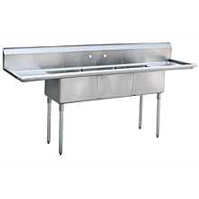 Atosa MRSB-3-D 120" MixRite Stainless Steel Three Compartment Sink 