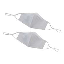 Winco MSK-2WML Reusable and Adjustable White 2-Ply Cotton Face Mask, M/L, 2 Pack