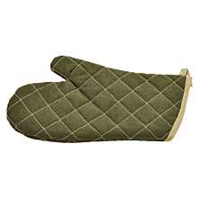 Winco OMF-13 13" Flame-Resistant Green Cotton Oven Mitt
