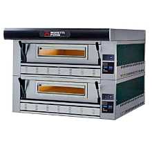 Ampto P110G-B2-LP 58" Double Deck Liquid Propane Gas Moretti Forni Pizza Oven with 44" x 44" x 7" Chambers