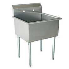 Prepline 27" Stainless Steel One Compartment Commercial Sink - 24" x 24" Bowl