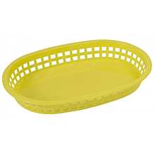 Winco PLB-Y Yellow Oval Plastic Platter Basket