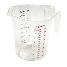 Winco PMCP-200 2 qt Raised Markings Clear Polycarbonate Measuring Cup