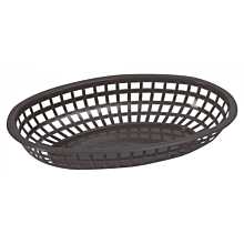 Winco POB-K Black Oval Plastic Food Basket