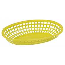 Winco POB-Y Yellow Oval Plastic Food Basket