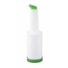Winco PPB-1G 1 Qt. Pour Bottle with Green Spout and Cap