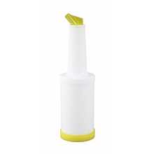Winco PPB-1Y 1 Qt. Pour Bottle with Yellow Spout and Cap