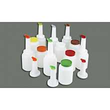 Winco PPB-2R 2 Qt. White Pour Bottle with Red Spout and Cap