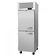 Turbo Air PRO-26-2H-SG-PT-L Pro Series 29" Pass-Thru Left-Hinged Front Half Solid & Back Glass Heated Cabinet - 115V - 26 Cu. Ft.