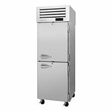 Turbo Air PRO-26-2H2-SG-PT Pro Series 29" Pass-Thru Right-Hinged Front Half Solid & Back Glass Heated Cabinet - 208V - 26 Cu. Ft.