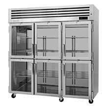 Turbo Air PRO-77-6H-G Pro Series 78" Reach-In Three-Section Half Glass Door Heated Cabinet - 74 Cu. Ft.