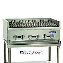 Imperial PSB48-NG 48" 8 Burner Stainless Steel Countertop Gas Charbroiler - Pro Series 176,000 BTU