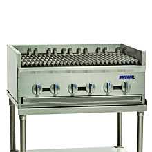 Imperial PSB36-NG 36" 6 Burner Stainless Steel Countertop Natural Gas Charbroiler - Pro Series 132,000 BTU