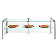 Custom Glass PSGX72 72" Frameless Glass Sneeze Guard with Stainless Steel Tubing for Counter, Salad Bars, or Steam Tables