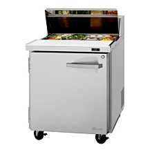 Turbo Air PST-28-N Pro Series 27" Right-Hinged Solid Door Sandwich/Salad Prep Table with 8-Pan Top - 7 Cu. Ft.