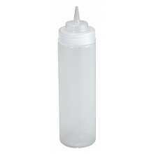 Winco PSW-12 12 oz. Clear Wide Mouth Squeeze Bottle
