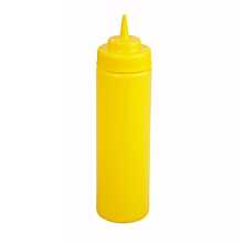 Winco PSW-12Y 12 oz. Yellow Wide Mouth Squeeze Bottle