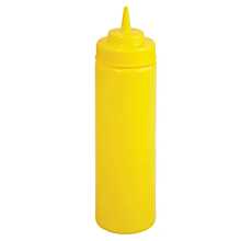 Winco PSW-16Y 16 oz. Yellow Wide Mouth Squeeze Bottle